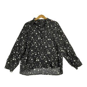 Rails Noemi‎ Star Print Button Down Shirt size Large Black/White